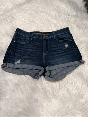 Arizona Jean Company Dark Indigo Rolled Cuff Denim Shorts